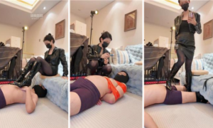 【婉儿】高跟长靴碾压踩-胶带捆绑-鞭打-97LZTD-8343066