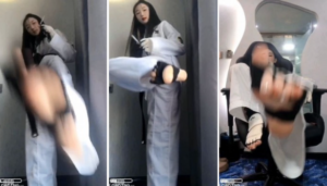 【初柒S】绝美学生主不良少女跆拳道粗口诱惑踹脚靶M强制踹-97LZTD-8343252