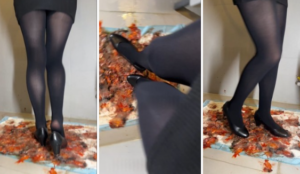 萌棠 黑色空乘小皮鞋踩碎金鱼-97LZTD-8343294