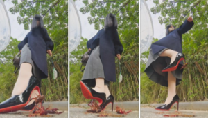 南瓜汤御姐装户外高跟踩小龙虾-97LZTD-8345008