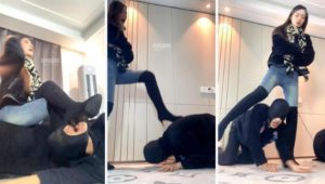 【女生也能很暴力】高跟长靴捂白袜玩虐-97LZTD-8345086