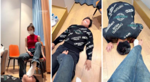 【妍妍】牛仔裤女神坐脸窒息-白袜塞嘴-97LZTD-8345352