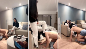 【欧尼】情侣主脏鞋白袜玩绿帽-97LZTD-834539033