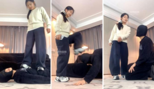 【女生也能很暴力】运动鞋踩踏-粉棉袜辱-97LZTD-834539043