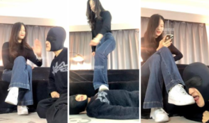 【女生也能很暴力】舔脏鞋底-抽耳光揪耳朵-97LZTD-834539044