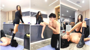 【麋鹿银儿】暴踢踹狂轰乱打膝顶乱伦沙包式训狗-97LZTD-8345415487