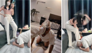 【暴力柚子】白袜小主暴揍光头狗-97LZTD-8345415717257