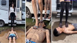 【段子先生】 名模们下车的人肉脚垫-97LZTDGXFC-00000313270221