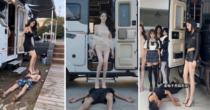 【段子先生】 名模们下车的人肉脚垫-97LZTDGXFC-00000313270221