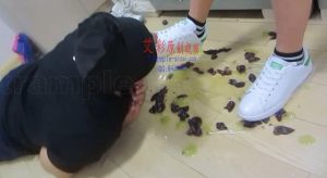 超美女主球衣短裤踩踏喂食语言羞辱