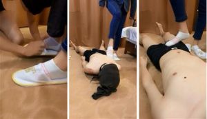 莱莱女王调教 闻白棉袜 按脚