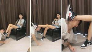 【小贝】原味球鞋臭棉袜责罚