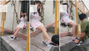 【苏墨墨】贱狗陪主人户外荡秋千