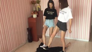 〖碎蛋娇娃〗美丽姐妹花巧妙利用智障男同学练习踢裆