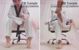 震惊！霸气小腰跆拳道服第一视角羞辱狠踢女m