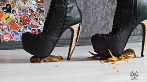 Helga Li女神金属高跟残忍踩龙虾