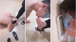 【妆主大大】船袜调教肌肉狗，暴力圣水