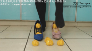 哚儿定制--蓝加粉高跟鞋踩踏泡芙+语言调教
