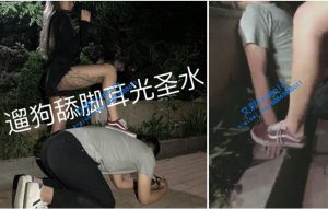 【美琳S】首次户外：饭后遛狗舔鞋（有路人）-97LZTD-1138