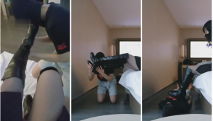 【上海糖糖老师】长靴黑丝全体重踩踏-97LZTD-83506825