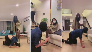 【深圳万一】帆布鞋黑丝长腿模特调狗奴-97LZTD-83506849