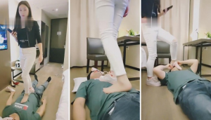 【武汉小主】棉袜堵嘴高跟裸足踩踏-97LZTD-83506889