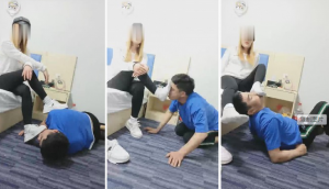 【小猫咪S】小白鞋棉袜踢踹暴力耳光【双视角版】-97LZTD-83506919