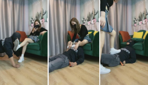 【晨希】长腿模特空军一号脏鞋底白袜虐狗-97LZTD-83506957