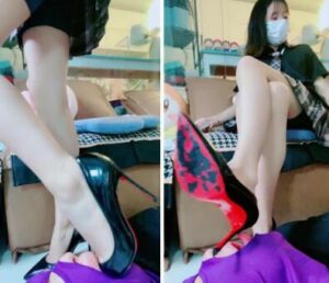 【美离子】嘴叼高跟原味丝袜脚插嘴踩-97LZTD-95511