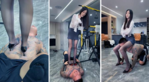 【麋鹿银儿】驯化私M往死高跟踩身上钻血洞-97LZTD-450782