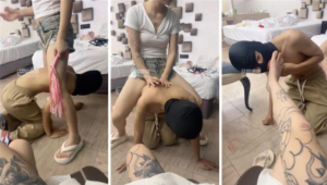 【小渔崽】双S-纹身小妹鞭打虐脚奴【双视角版】-97LZTD-450851