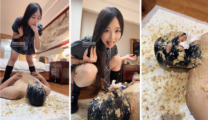 【缈缈】发现学长犯贱-踢踹呕吐物虐待羞辱-97LZTD-450943