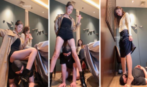 【艾琳】和闺蜜餐厅调教恋鞋狗-97LZTD-34960