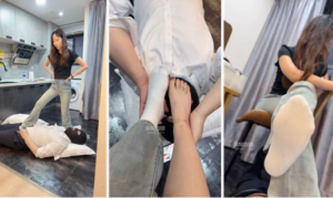 【南京桃桃】帆布鞋白袜踩地毯奴-97LZTD-34973