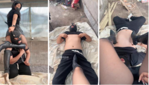 【77夫妻】户外高跟长靴训贱奴-97LZTD-35008