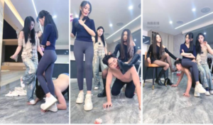 【麋鹿银儿】3S真实臭袜熏狗耳光吃脏鞋底-97LZTD-35028