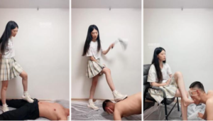 【广州慕丝工作室】长腿模特高帮鞋碾压踩踏-97LZTD-35581