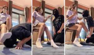 【橙子】惩罚抽耳光-白袜踩-97LZTD-35825