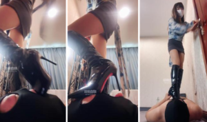 【玥主】高跟长靴踩-鞭打强迫闻白袜-97LZTD-35867