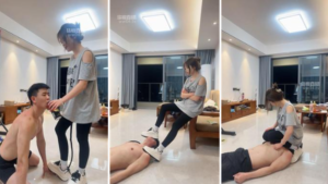 【琼爷】健身女神吊绑教练狗鞭打【双视角版】-97LZTD-35917