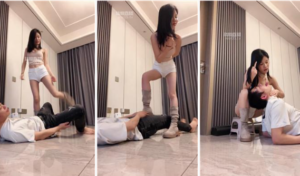 【奈何】丝袜塞嘴踢踹-长靴踩【双视角版】-97LZTD-36023