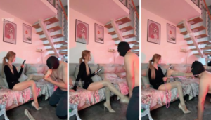 【染柒麻麻】高跟肉丝踢裆-抽耳光-97LZTD-36291