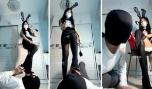 【甜恬】兔女郎-黑丝高跟诱惑虐-97LZTD-46843